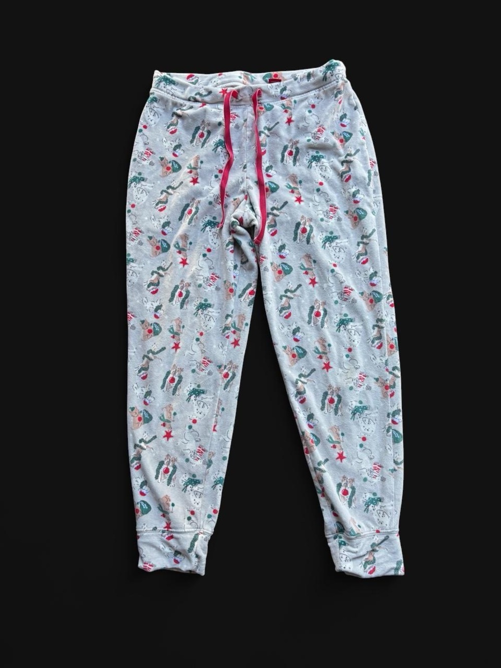 ✨Jingles and joy Christmas snowman and reindeer print sweatpants in size M✨